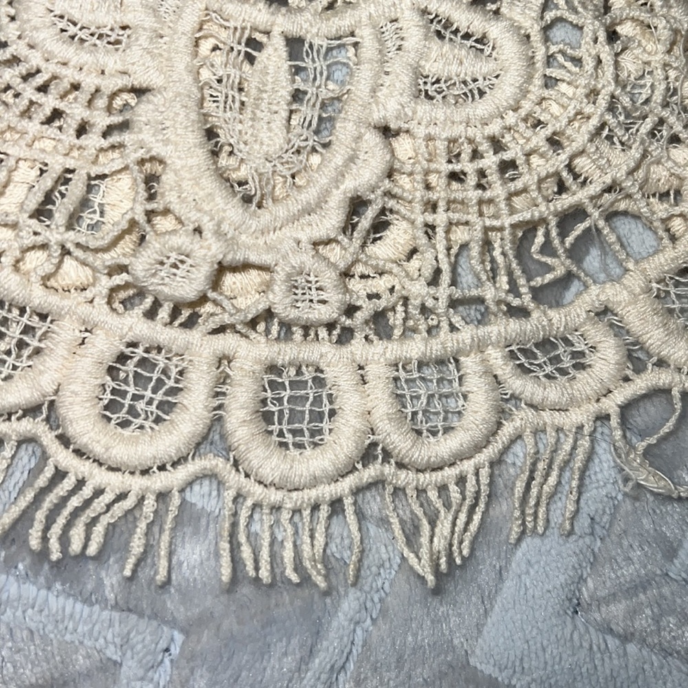 crochet top 2 tone beige Ultra Pink Brand see through - Picture 8 of 8